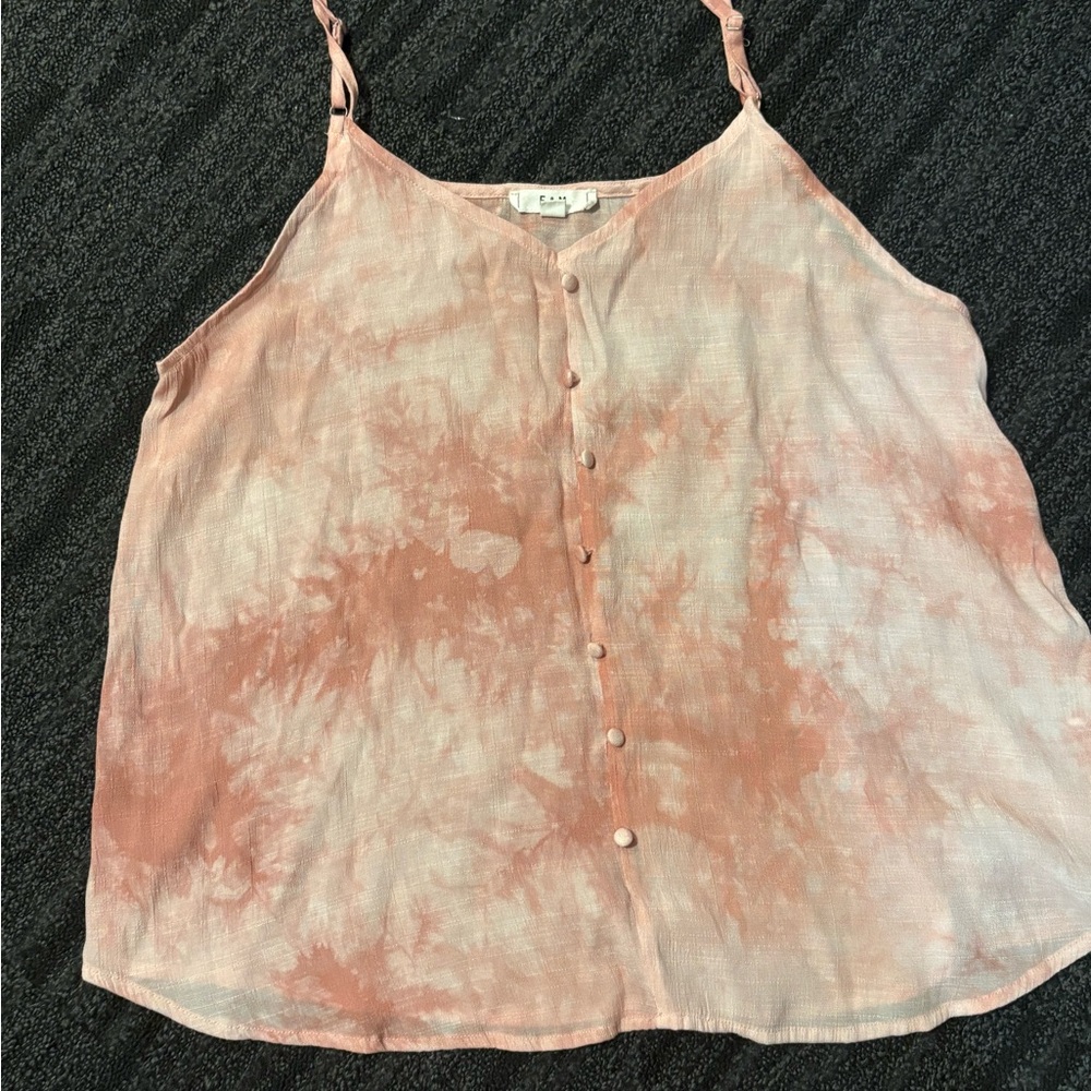 Elegant Peach Tie-Dye Camisole
